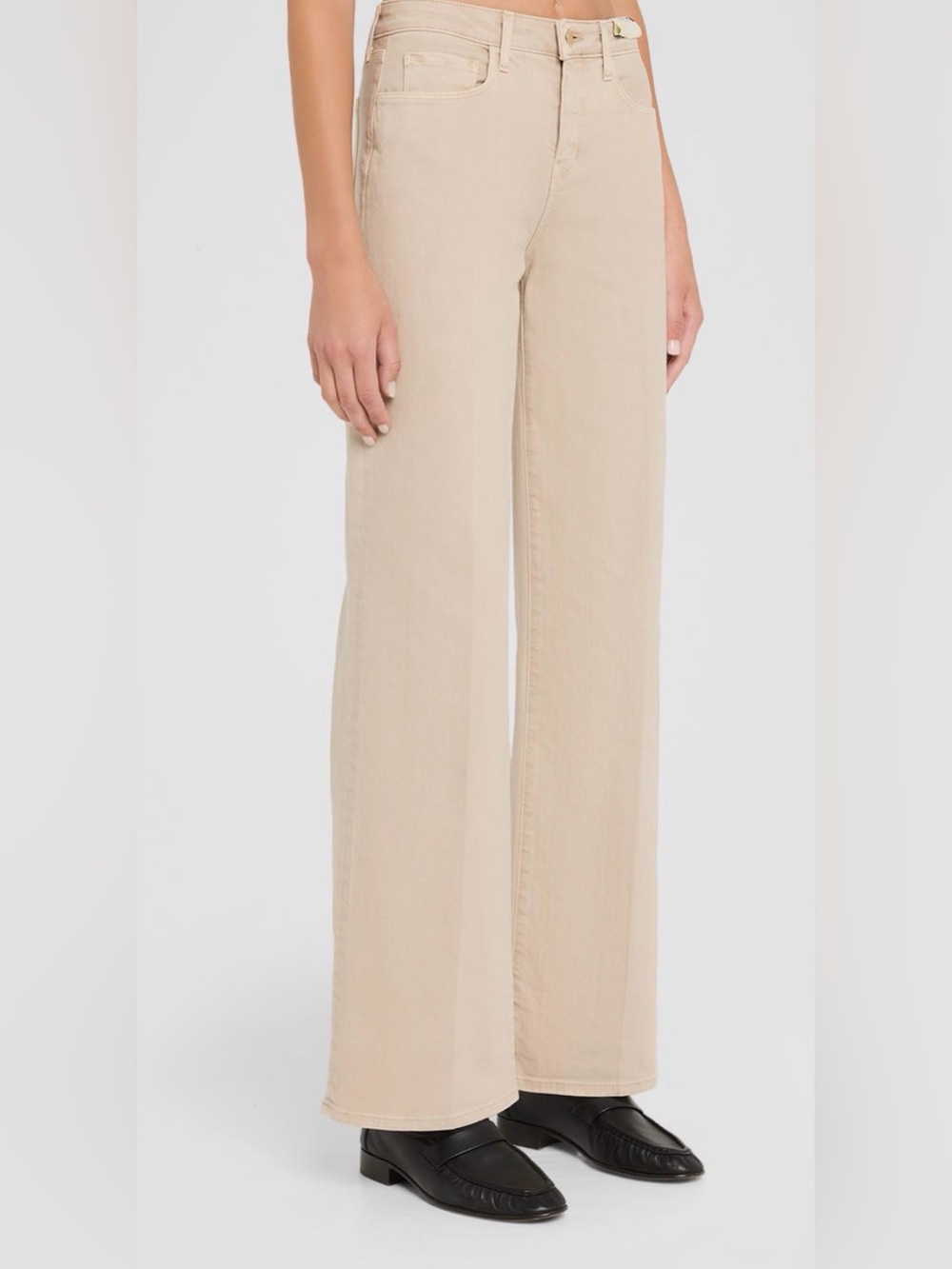 L'AGENCE Wide-Leg Jeans in Light Beige - Picture 3 of 4